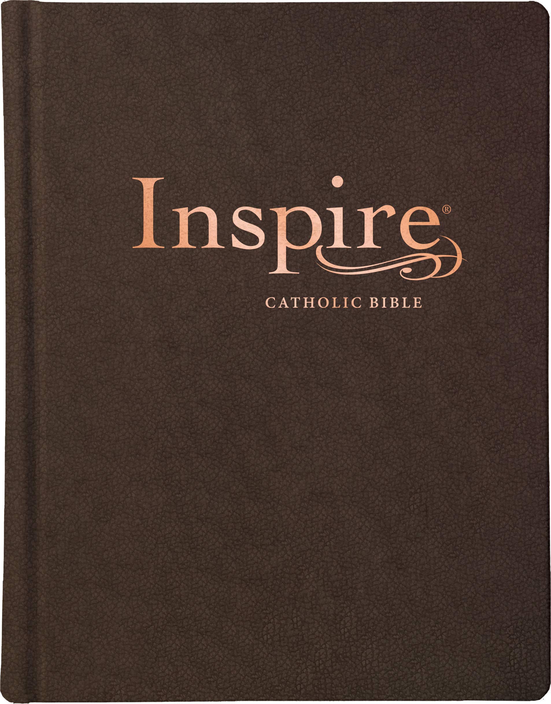 Inspire Catholic Bible NLT (LeatherLike, Dark Brown): The Bible for Coloring & Creative Journaling