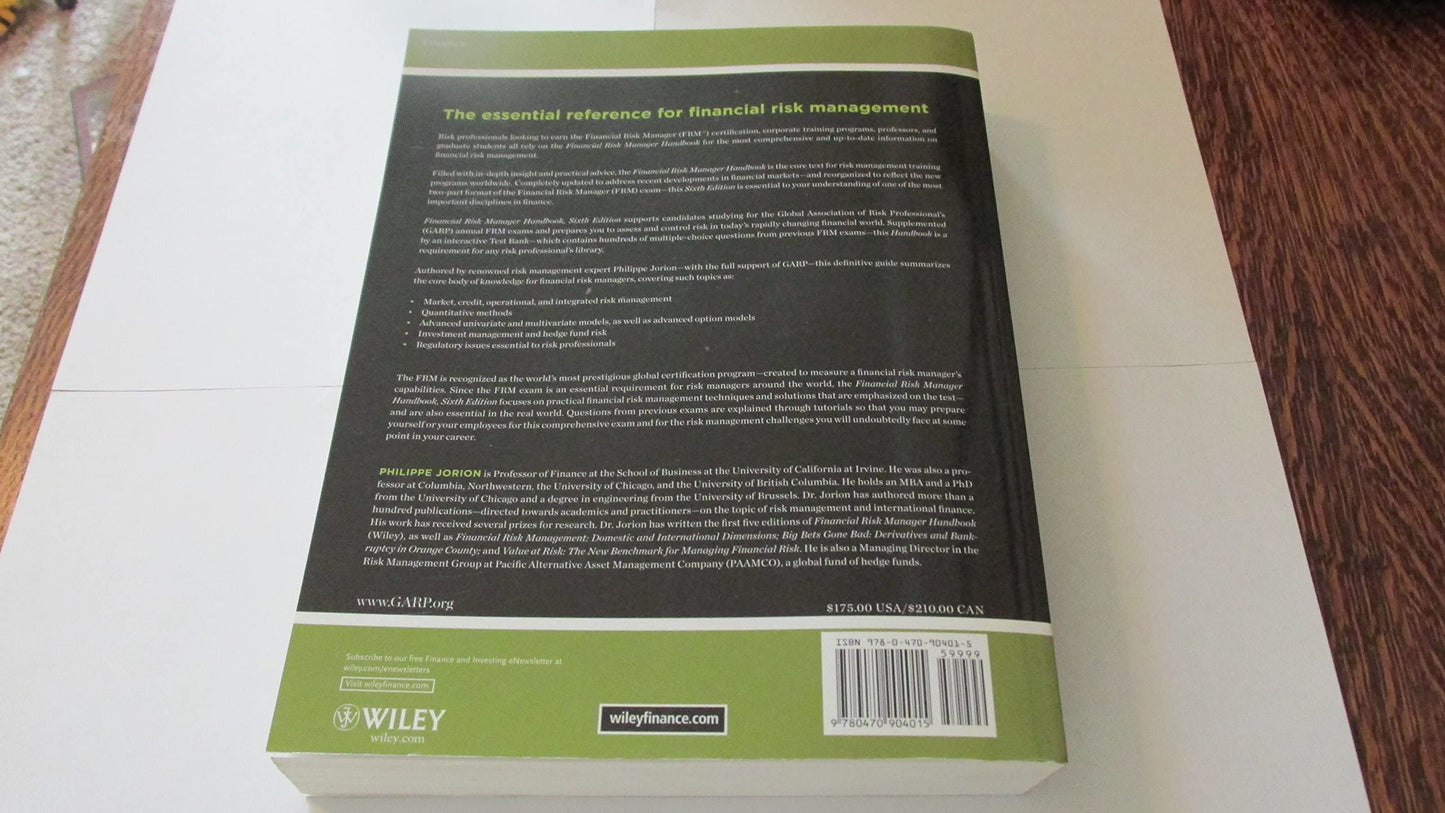 Financial Risk Manager Handbook, + Test Bank: FRM Part I / Part II