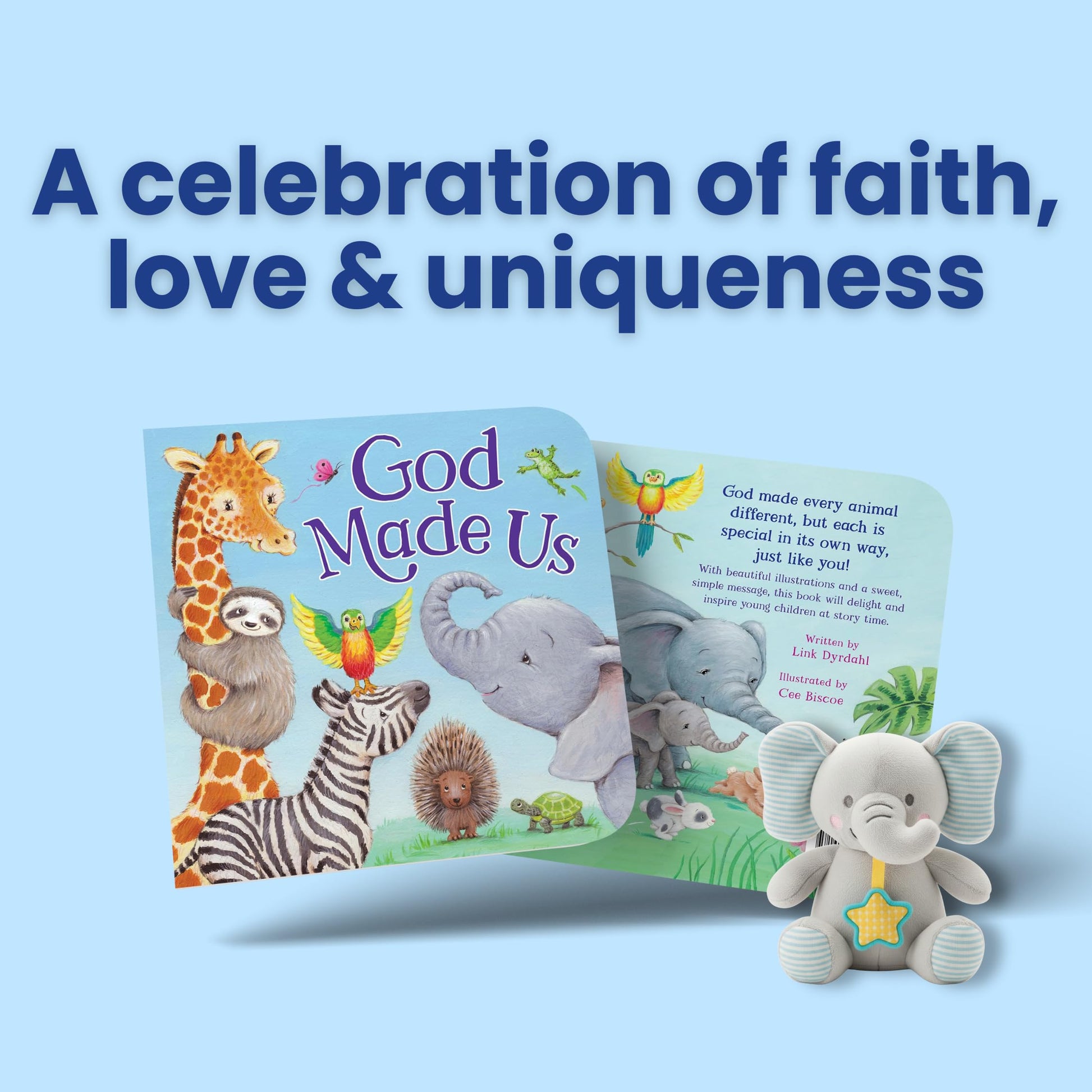God Made Us - Christian Board Book for Kids  Faith-Based Story Celebrating Gods Love, Individuality & Creation  Touching Bedtime Story Picture Book for Toddlers  Baby & Baptism Gift