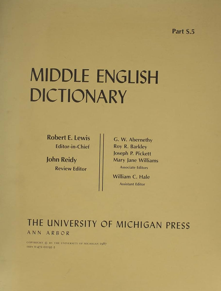 Middle English Dictionary (Volume S.5)