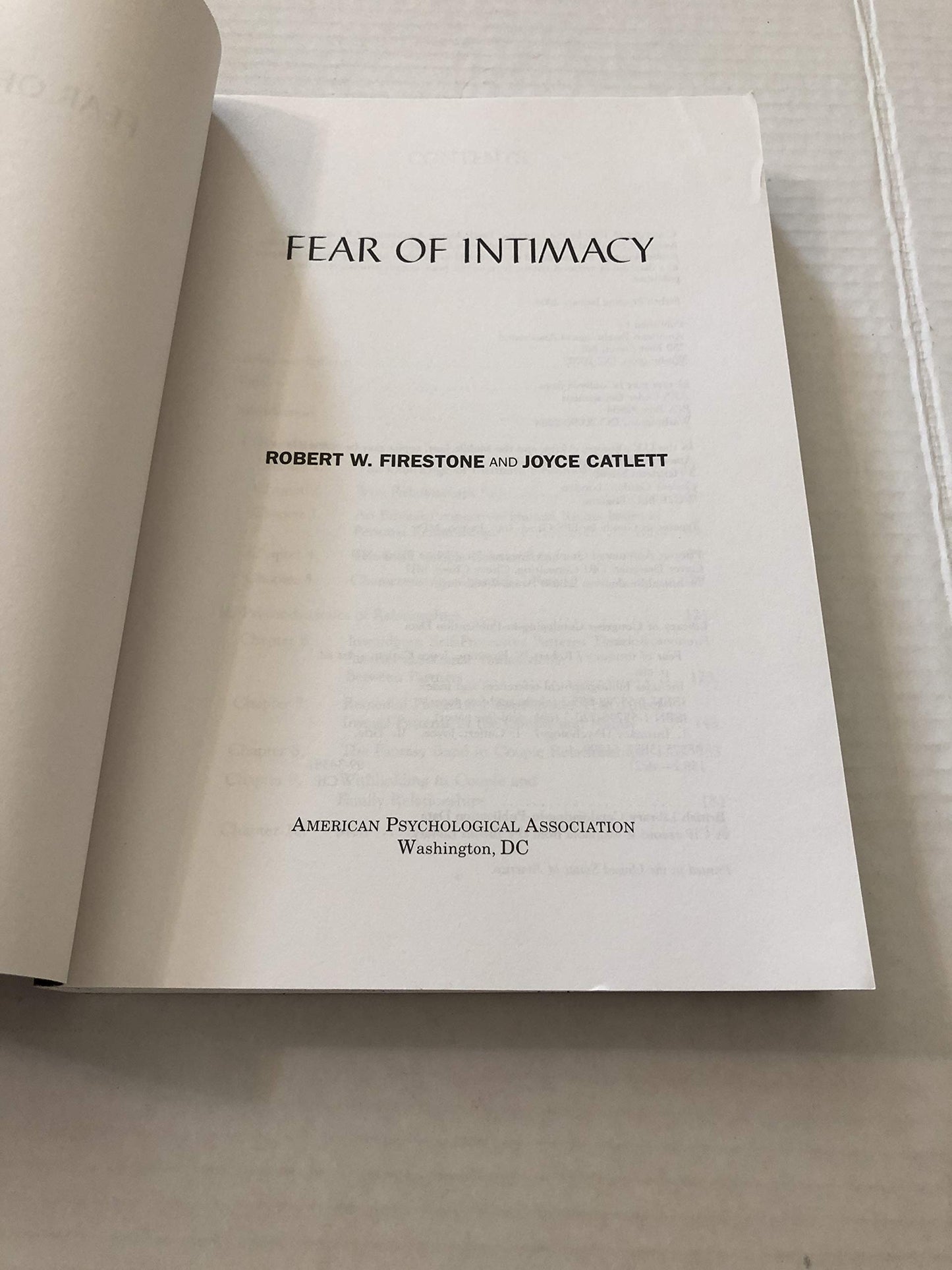Fear of Intimacy by Firestone, Robert W.