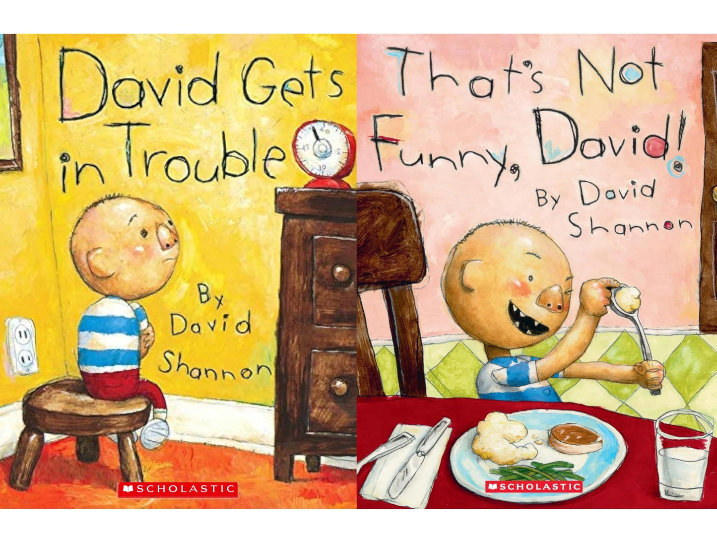 No, David! 6 Book Collection Set (David Gets in Trouble, David Goes to School, No, David!, Grow Up David! , That's Not Funny, David!, It's Christmas, David!) By David Shannon