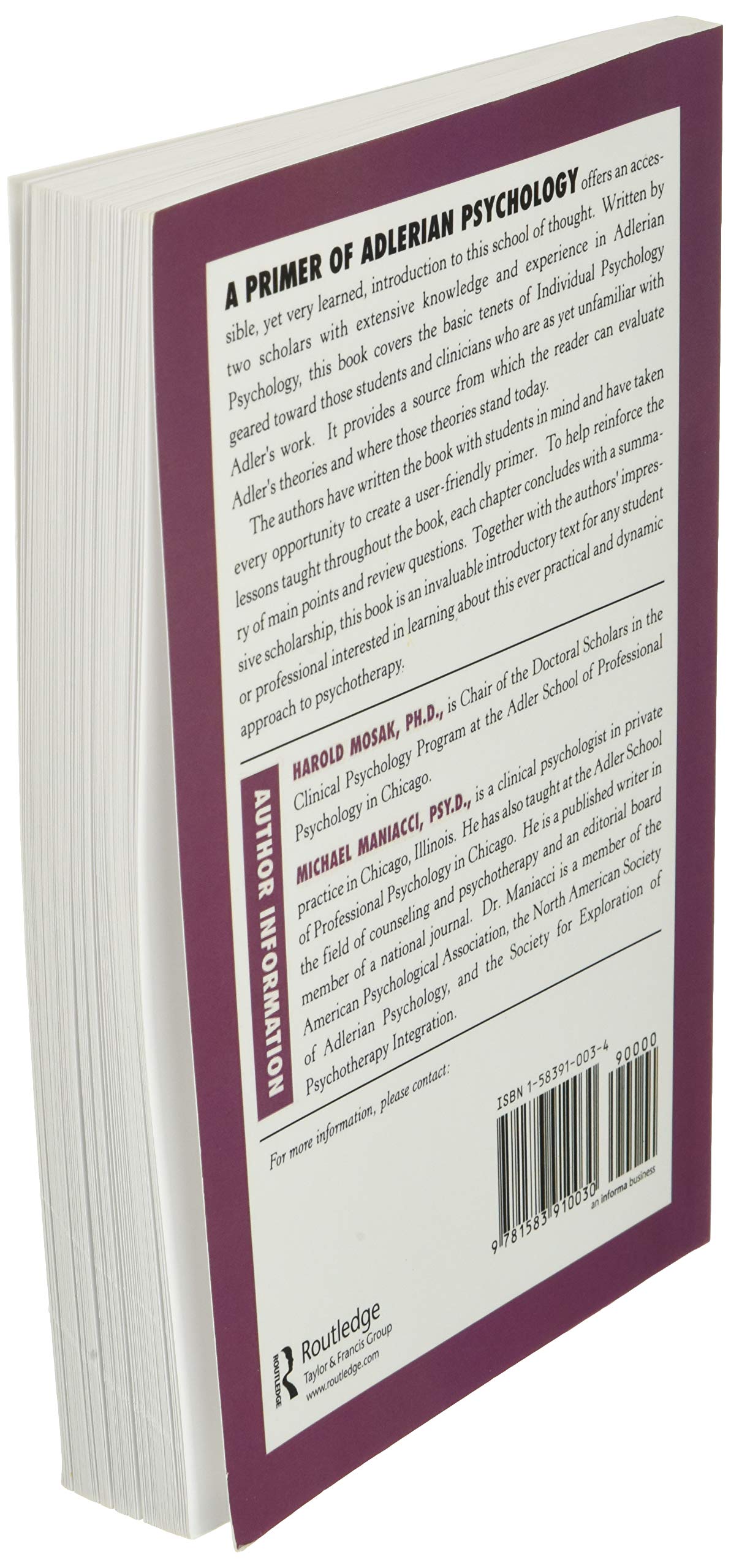 Primer of Adlerian Psychology