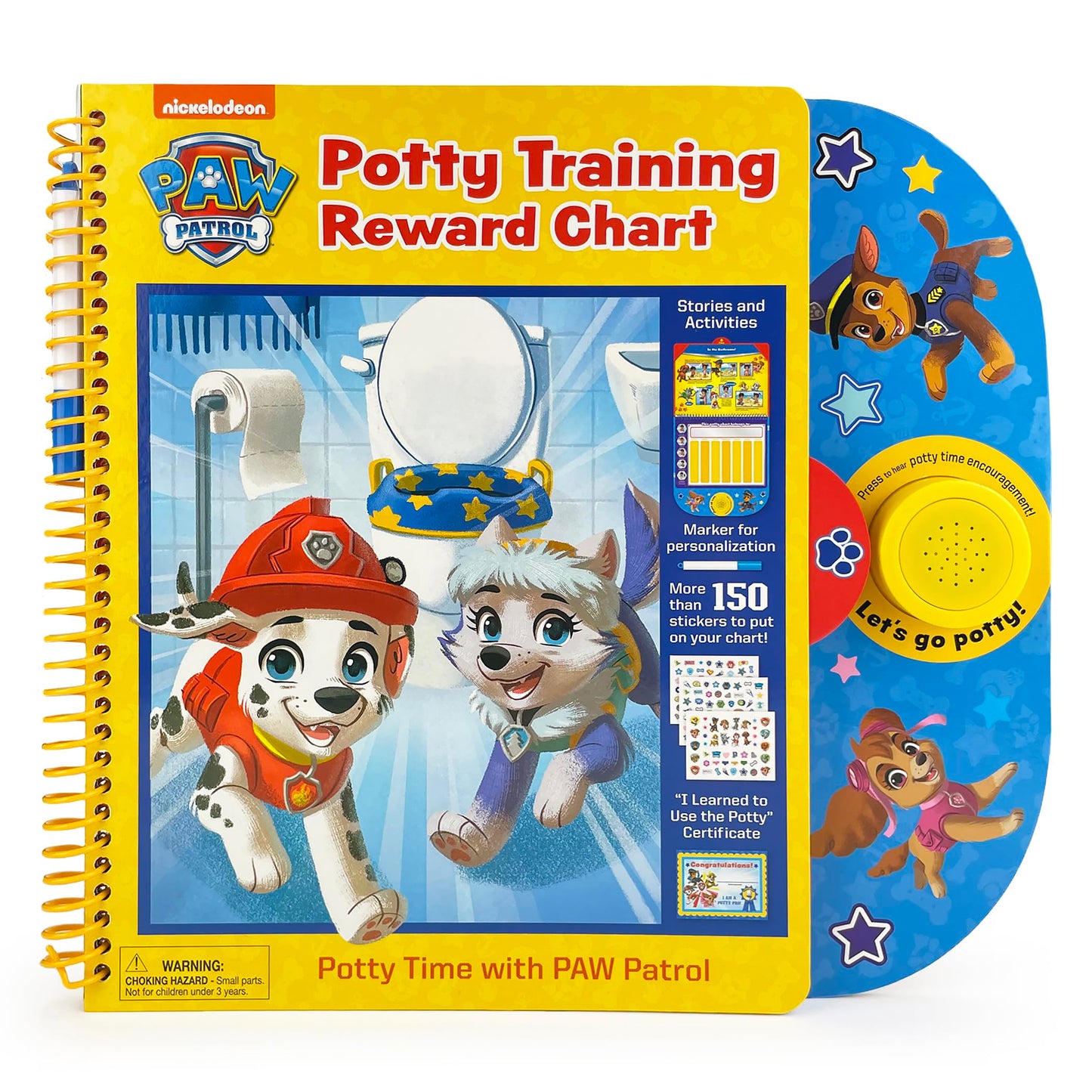 Paw Patrol Potty Training Reward Chart, Potty Time With the Pups! Workbook Includes Stories, Activities, Stickers, and Sound Button