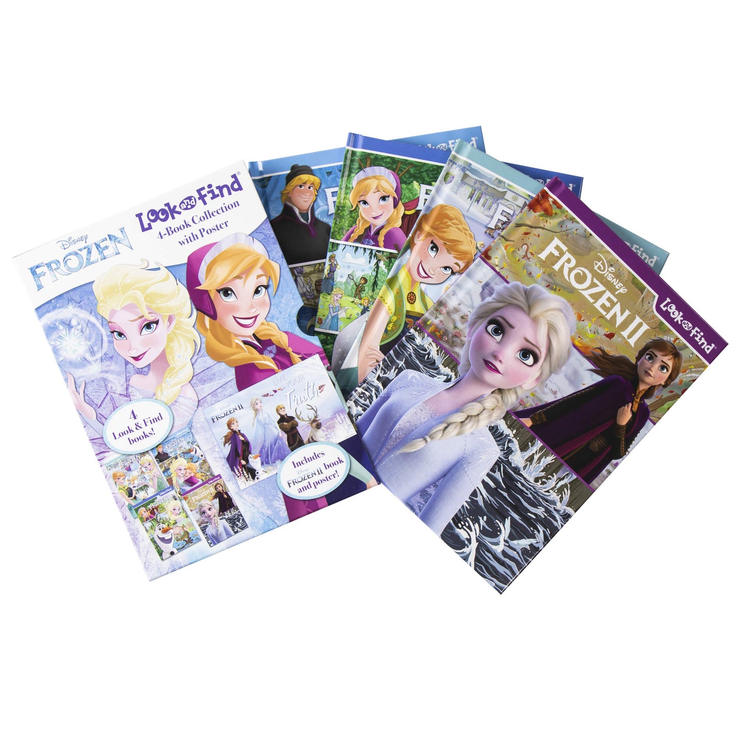 Disney Frozen and Frozen 2 Look and Find Activity Book Collection - Includes Poster - PI Kids