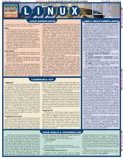 Linux: a QuickStudy Laminated Reference Guide (Quick Study Computer)