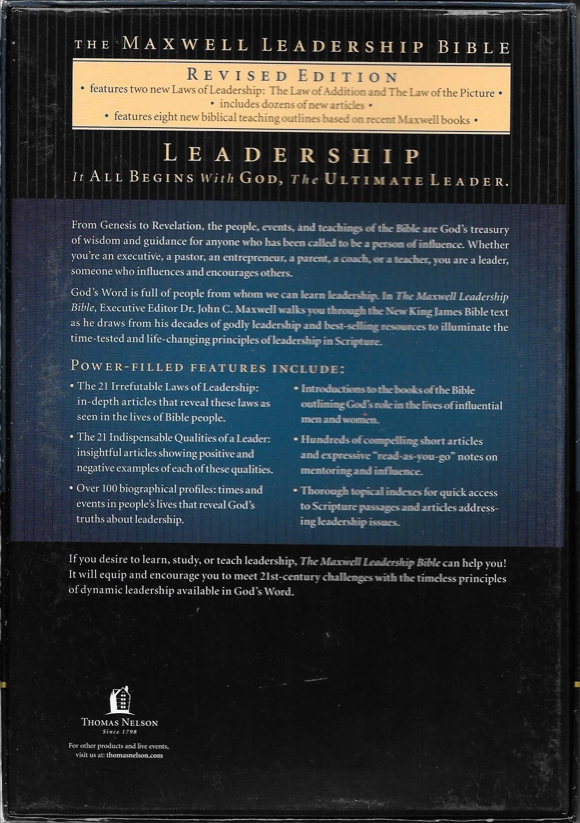 The Maxwell Leadership Bible New King James Version Coffee Bonded Leather: Briefcase Edition