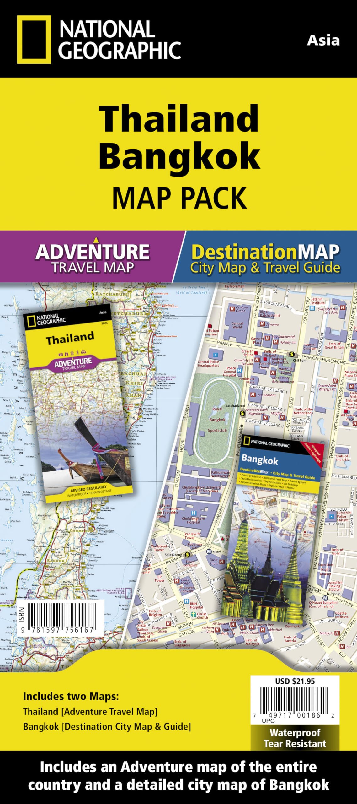 Thailand, Bangkok [Map Pack Bundle] (National Geographic Adventure Map)