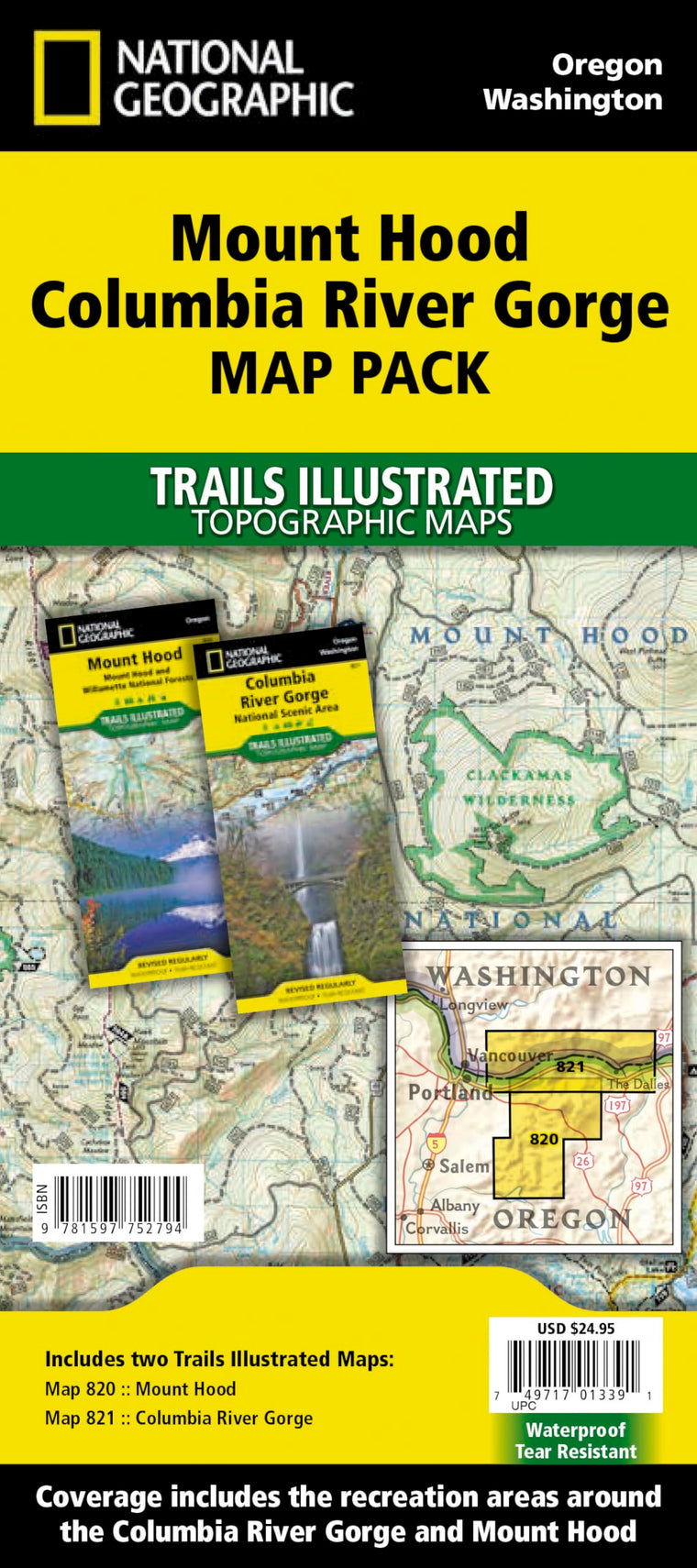 Mount Hood, Columbia River Gorge [Map Pack Bundle] (National Geographic Trails Illustrated Map)