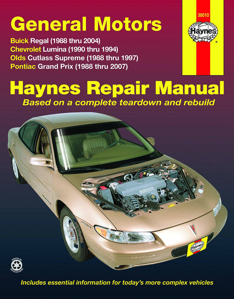 FWD models of Buick Regal (88-04), Chevrolet Lumina (1990-1994), Olds Cutlass Supreme (88-97), & Pontiac Grand Prix (88-07) Haynes Repair Manual