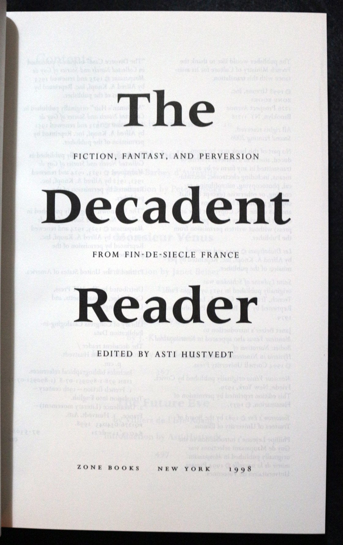The Decadent Reader: Fiction, Fantasy, and Perversion from Fin-de-Sicle France