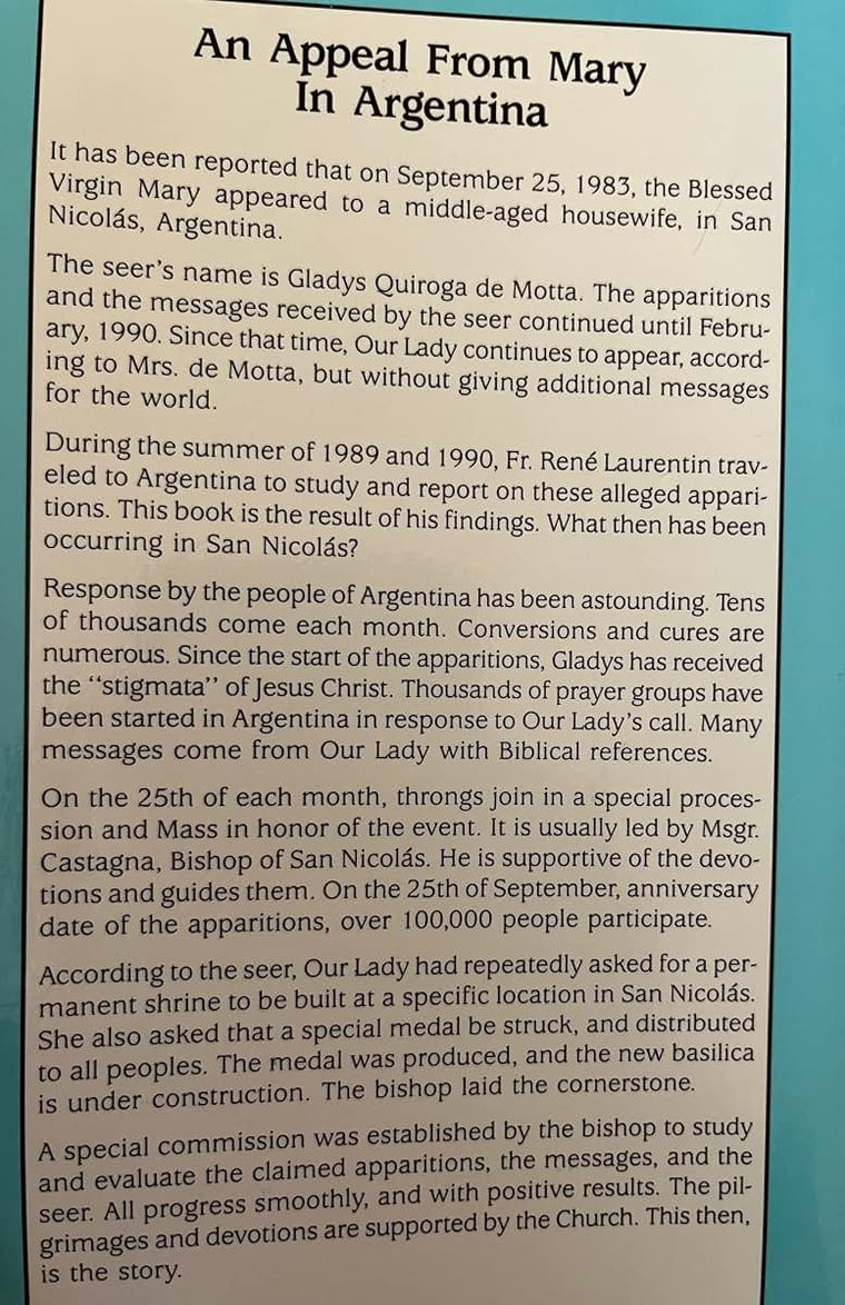An Appeal from Mary in Argentina: The Apparitions of San Nic