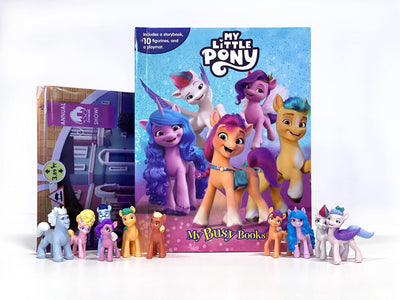 My Little Pony My Busy Books - Storybook, 10 figurines, playmat