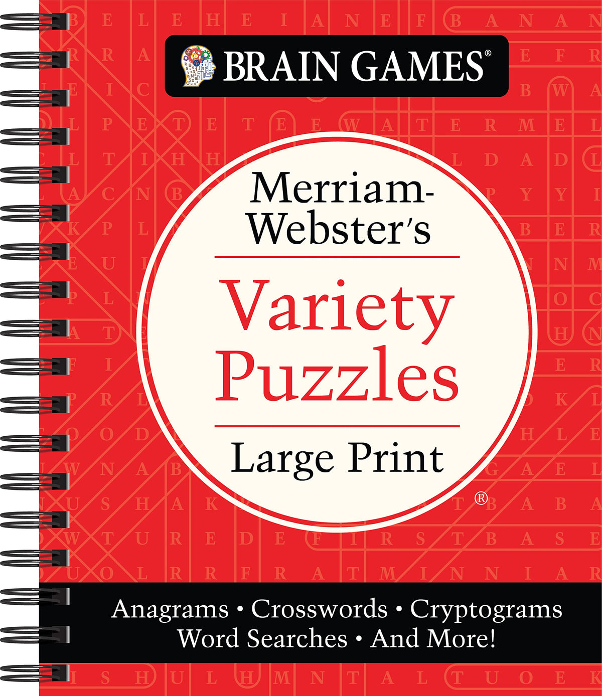 Brain Games - Merriam-Webster's Variety Puzzles Large Print: Anagrams, Crosswords, Cryptograms, Word Searches, And More! (Brain Games Large Print)