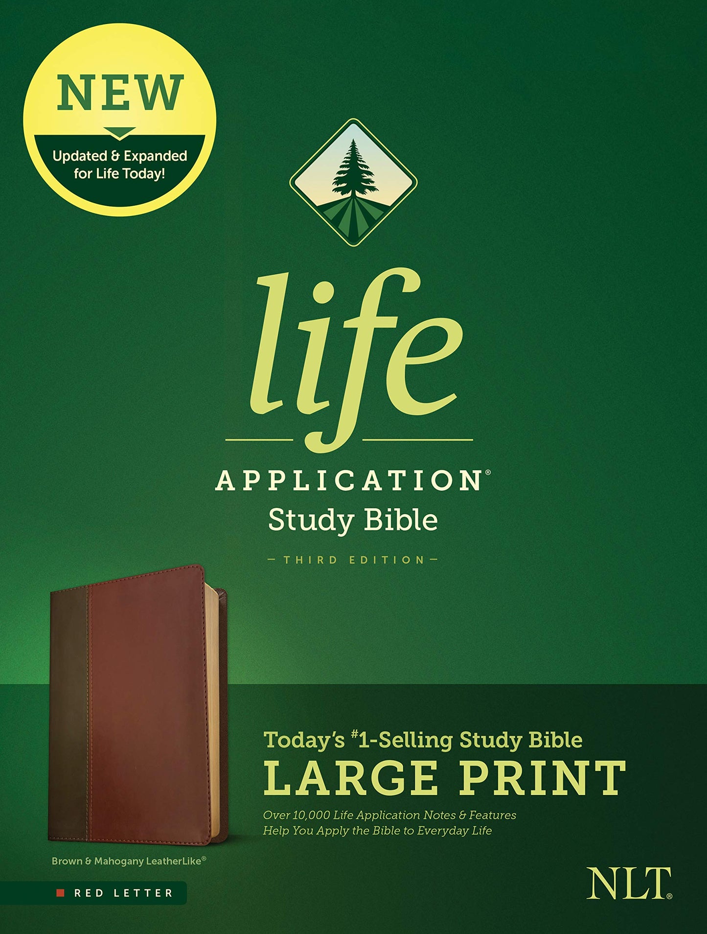 NLT Life Application Study Bible, Third Edition, Large Print (LeatherLike, Brown/Mahogany, Red Letter)