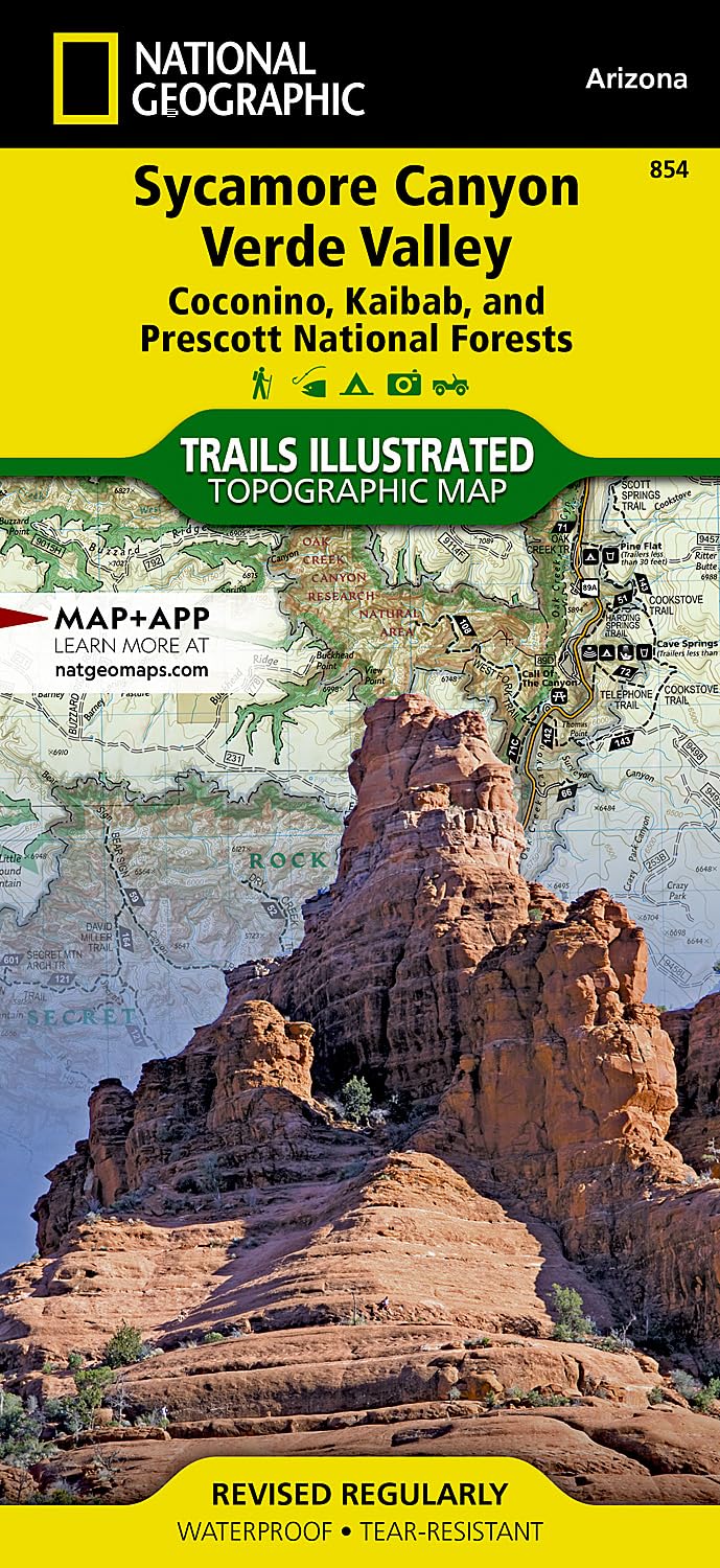 Sycamore Canyon, Verde Valley Map [Coconino, Kaibab, and Prescott National Forests] (National Geographic Trails Illustrated Map, 854)
