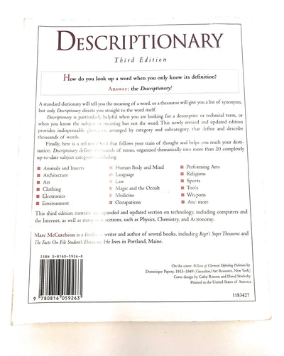 Descriptionary: A Thematic Dictionary