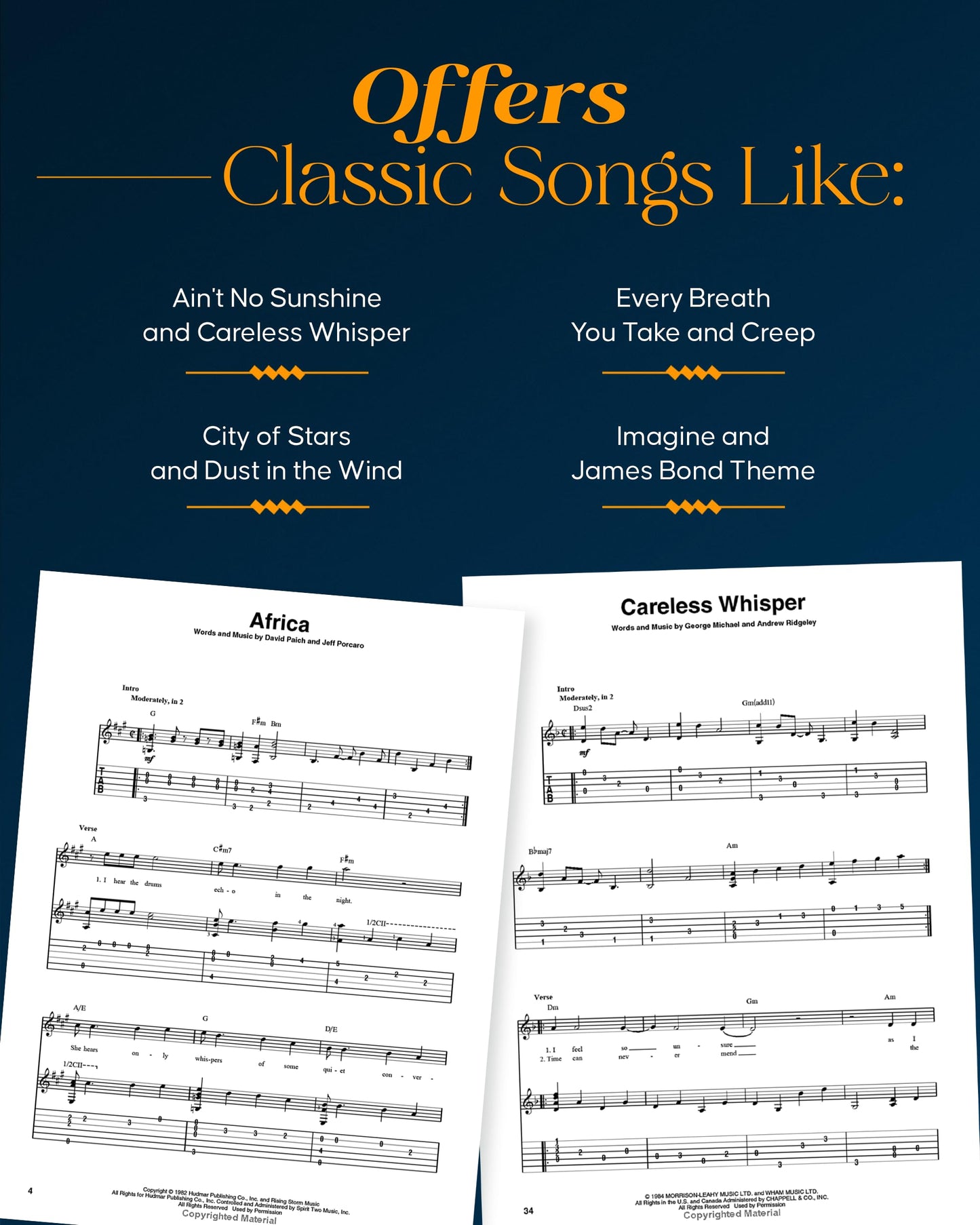 100 Most Popular Songs for Fingerpicking Guitar: Solo Guitar Arrangements in Standard Notation and Tab - Guitar Sheet Music Book for Beginners and Advanced Players