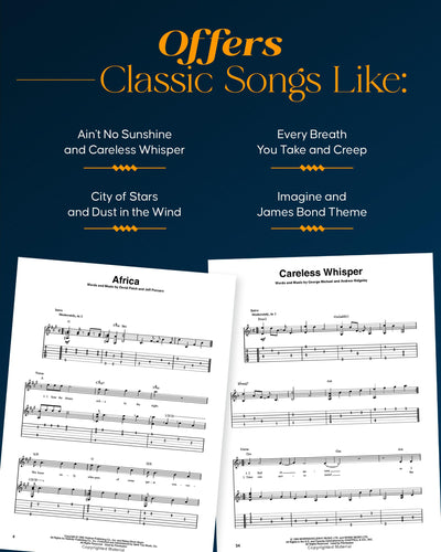 100 Most Popular Songs for Fingerpicking Guitar: Solo Guitar Arrangements in Standard Notation and Tab - Guitar Sheet Music Book for Beginners and Advanced Players