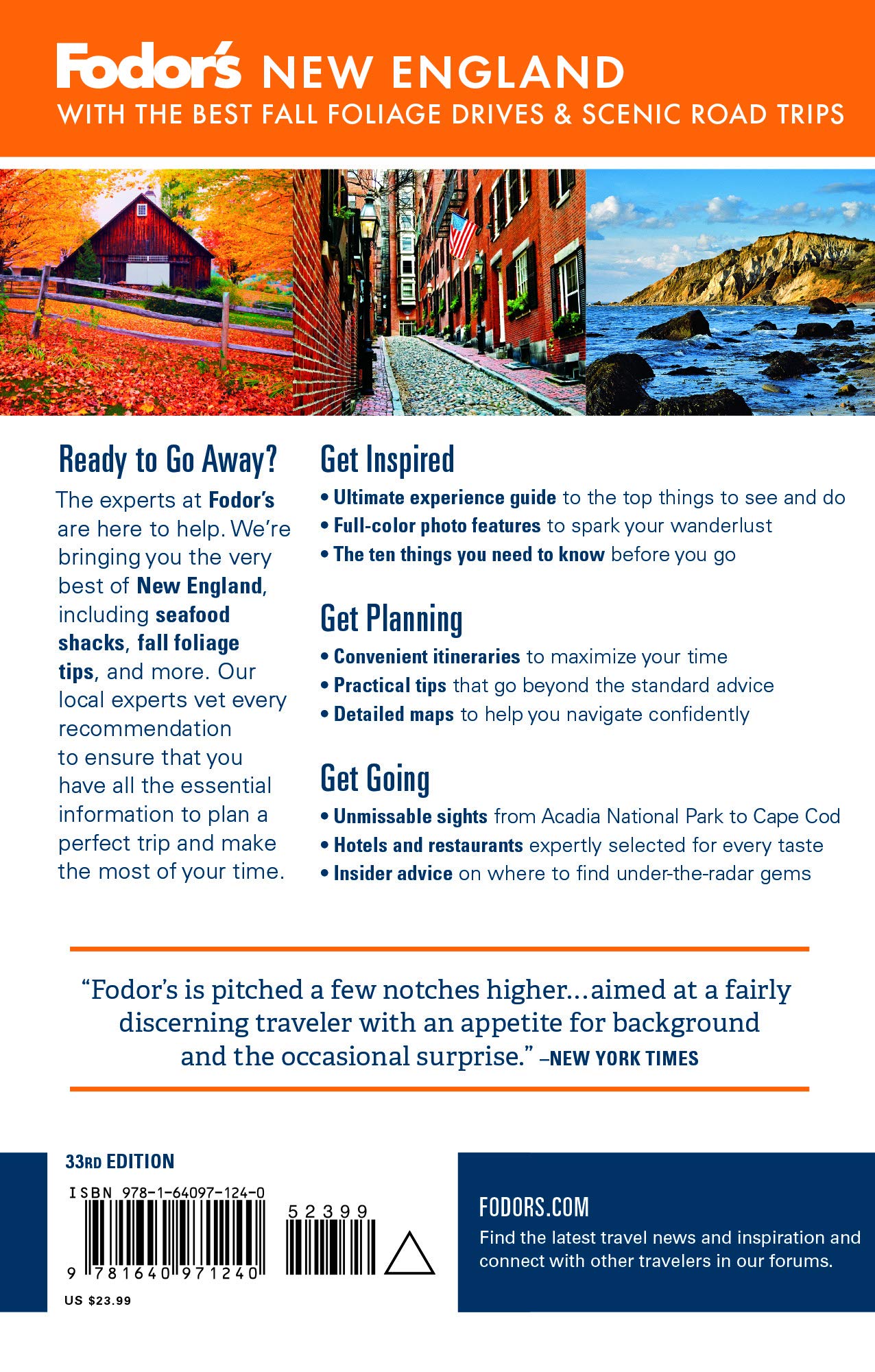 Fodor's New England: with the Best Fall Foliage Drives & Scenic Road Trips (Full-color Travel Guide)