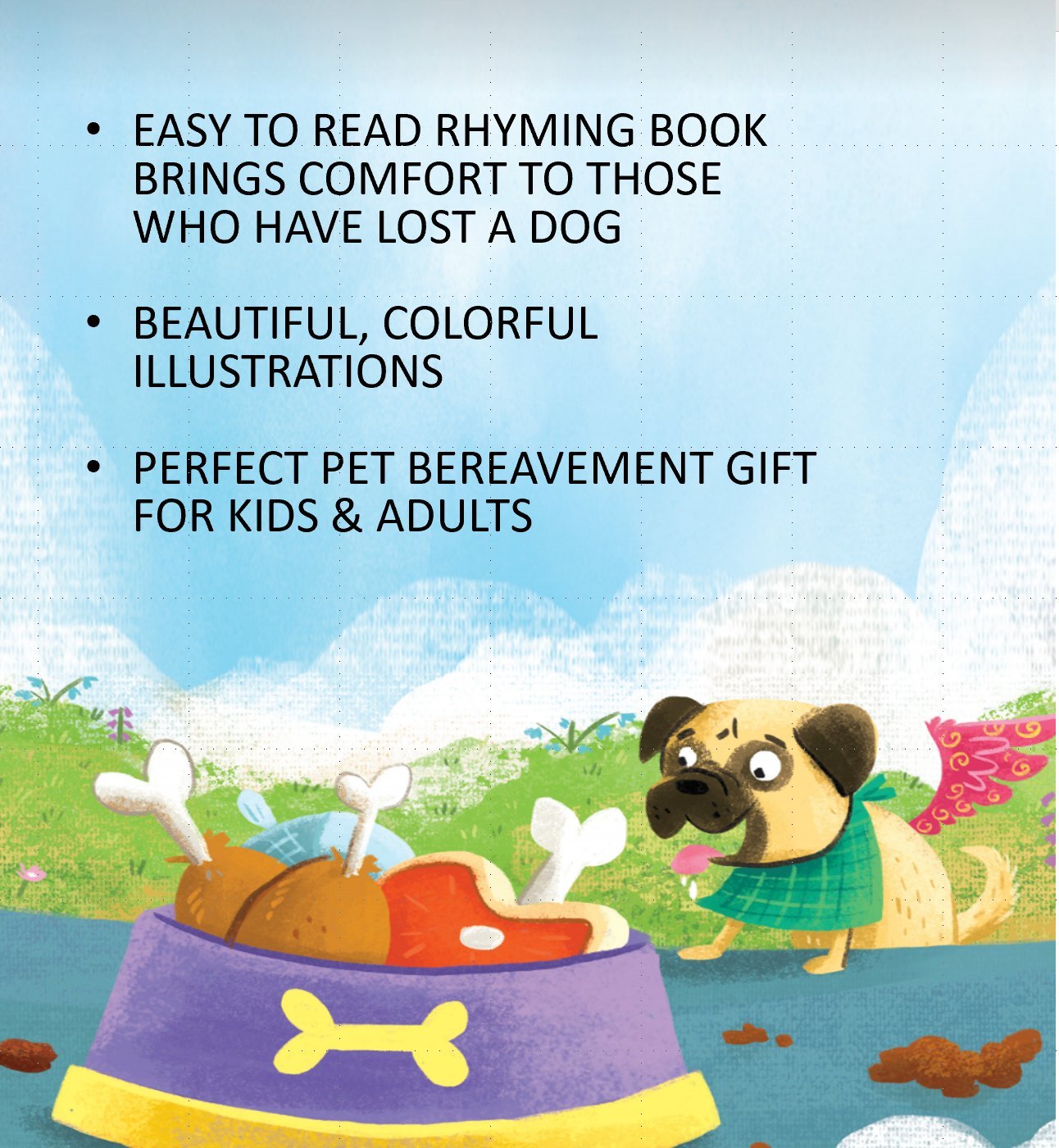 Fairy Dog Heaven: Whimsical view of dog heaven helps kids cope with loss of dog. Kids dog book to help with pet loss.