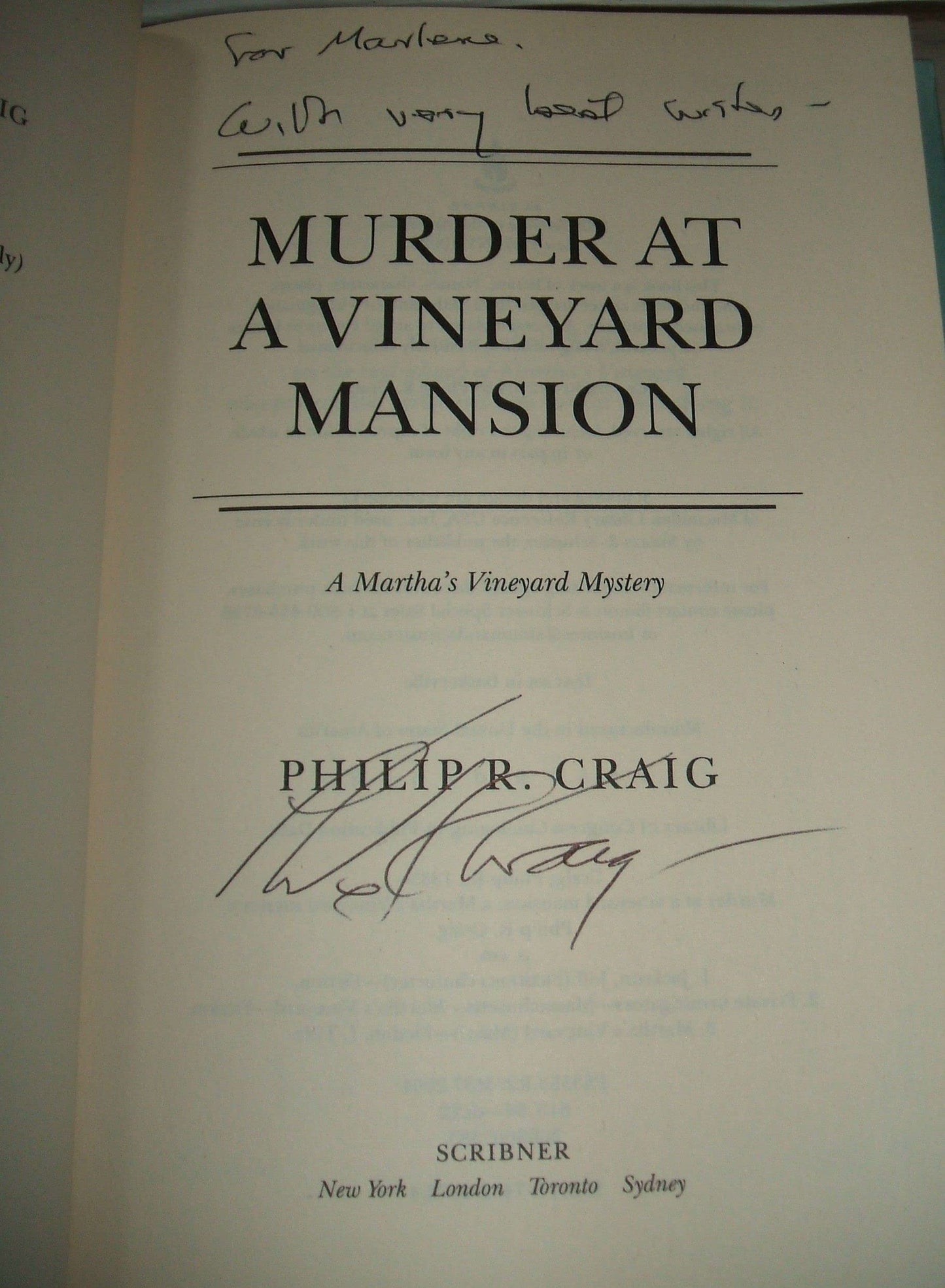 Murder at a Vineyard Mansion: A Martha's Vineyard Mystery (M