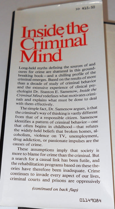 Inside the Criminal Mind by Samenow, Stanton