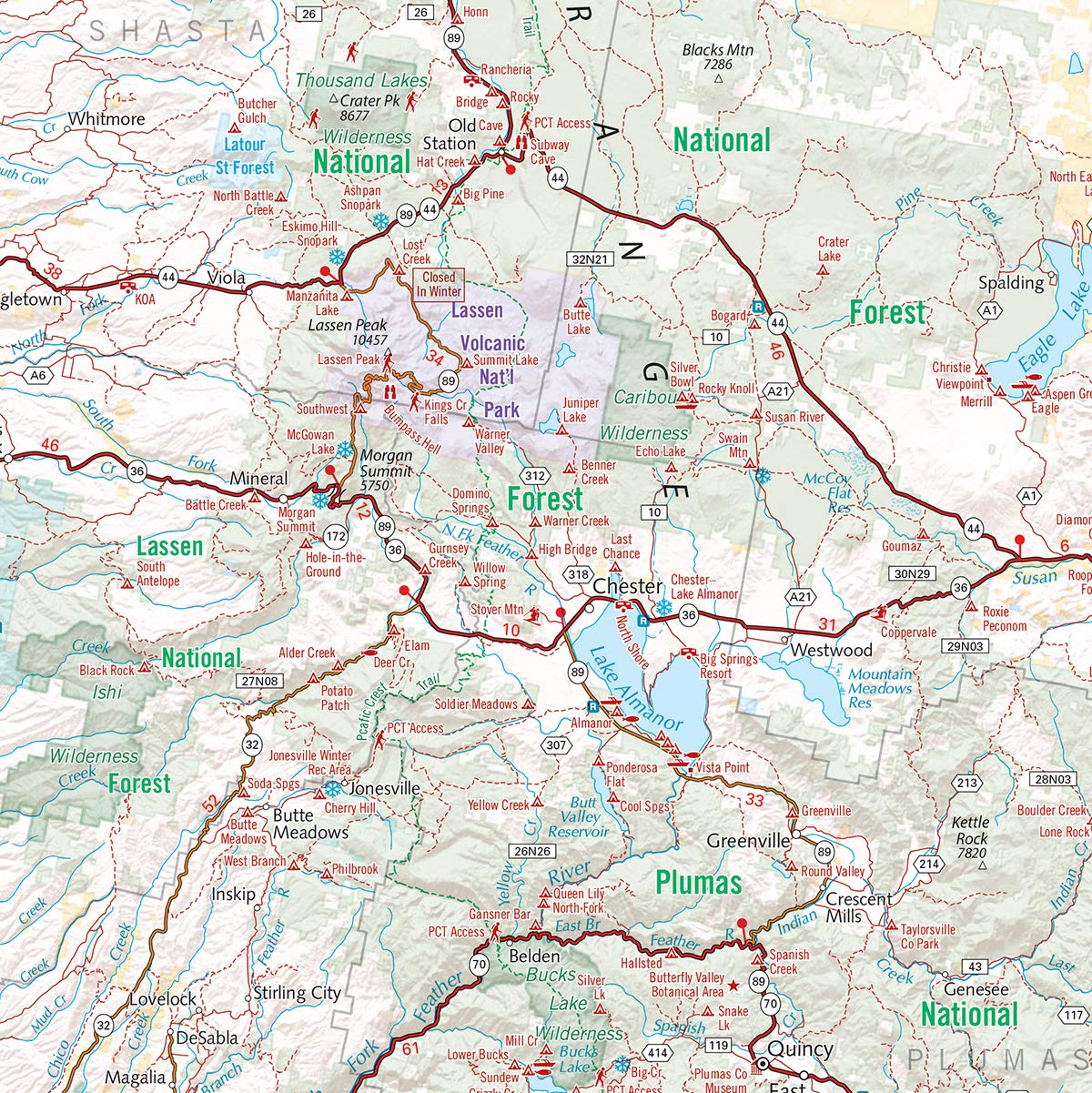 Northern California, The Golden State, Recreation Map, 2023 Edition