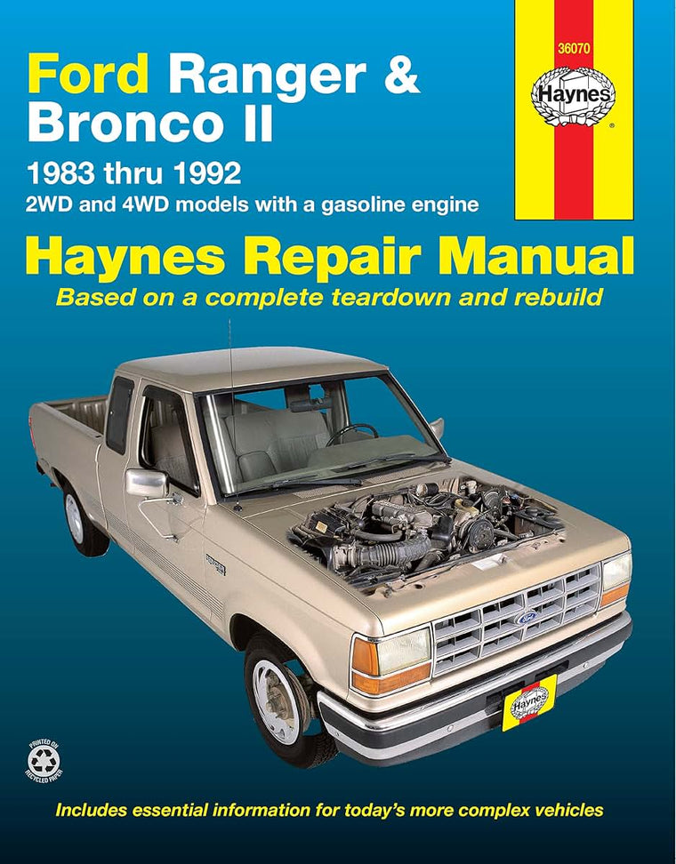 Ford Ranger and Bronco II 1983 thru 1992 Haynes Repair Manual: 2WD and 4WD models with a gasoline engine