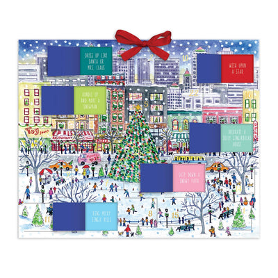 Michael Storrings Snowscape Advent Calendar, 14 x 17 - Christmas Countdown with 25 Window Flaps with Fun Holiday Activity Ideas, Embellished with Glitter & Foil, Makes a Great Holiday Gift Idea