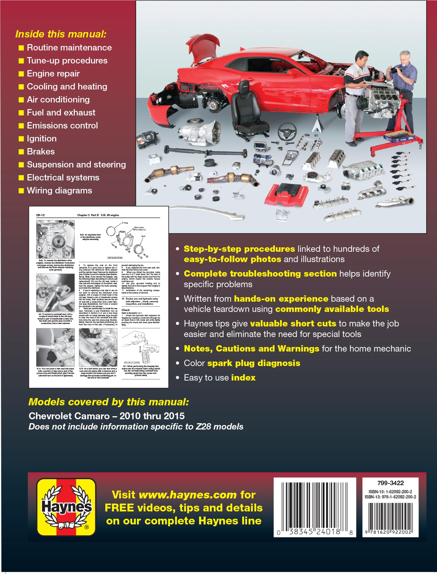 Chevrolet Camaro (10-15) Haynes Repair Manual (Does Not Include Information Specific to Z28 Models)