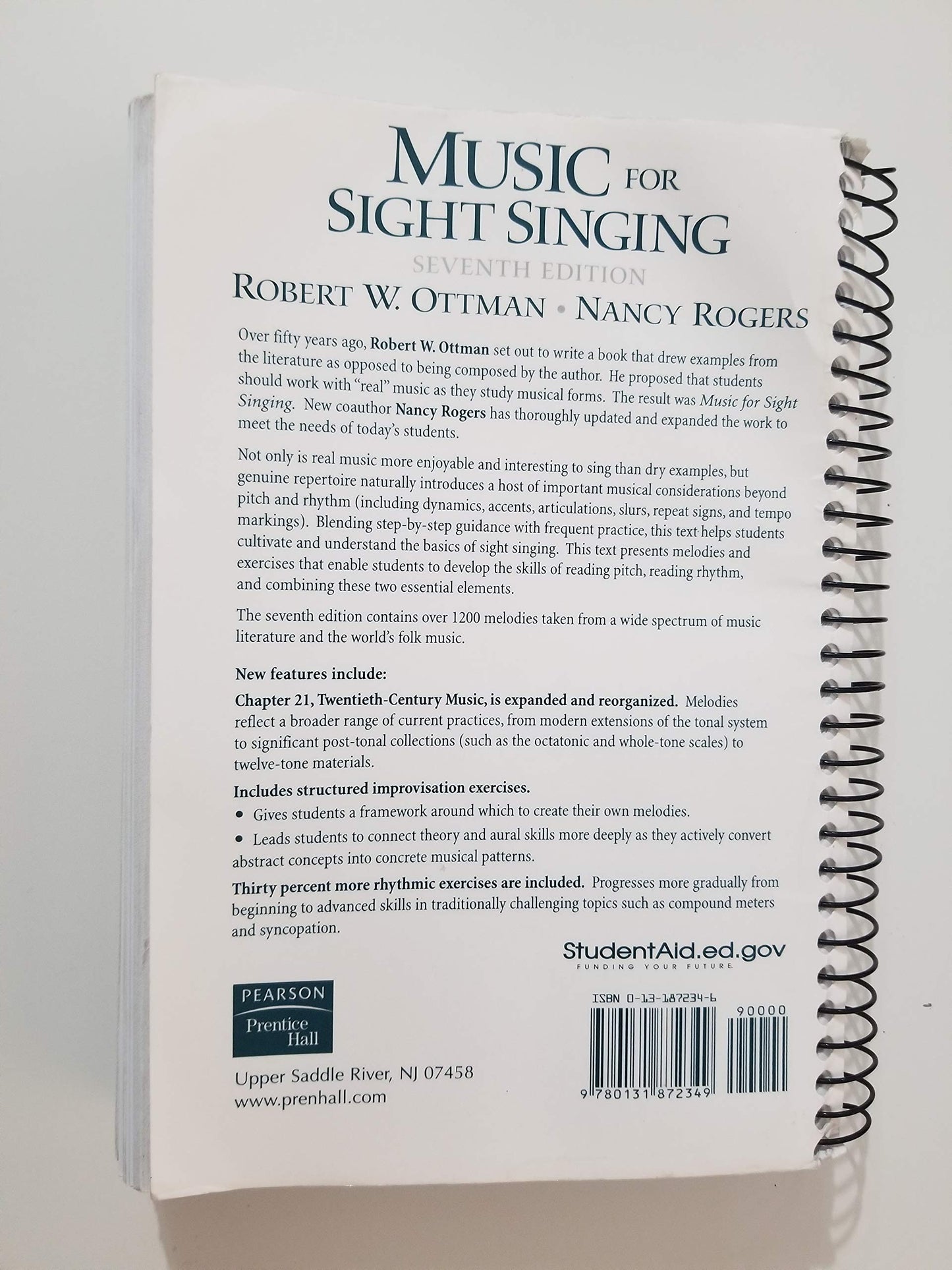 Music for Sight Singing (7th Edition) by Robert W. Ottman