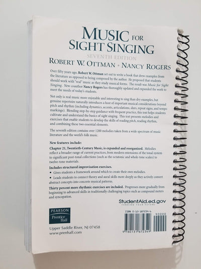Music for Sight Singing (7th Edition) by Robert W. Ottman