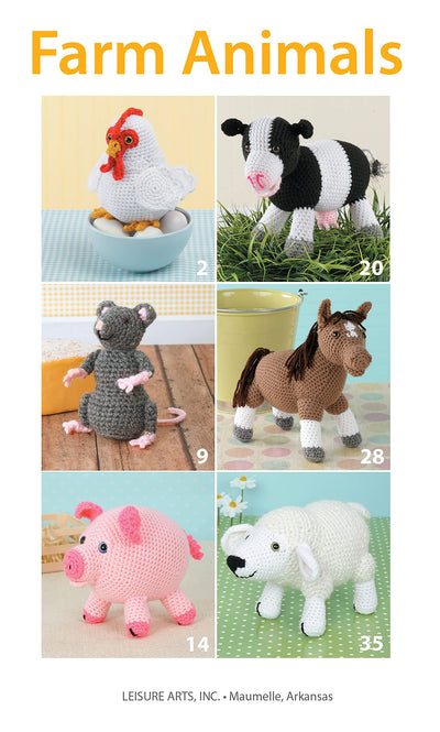Farm Animals-For Kids of all ages, 6 Easy+ Skill Level Designs to Create Cute Collectibles or Playtime Pals