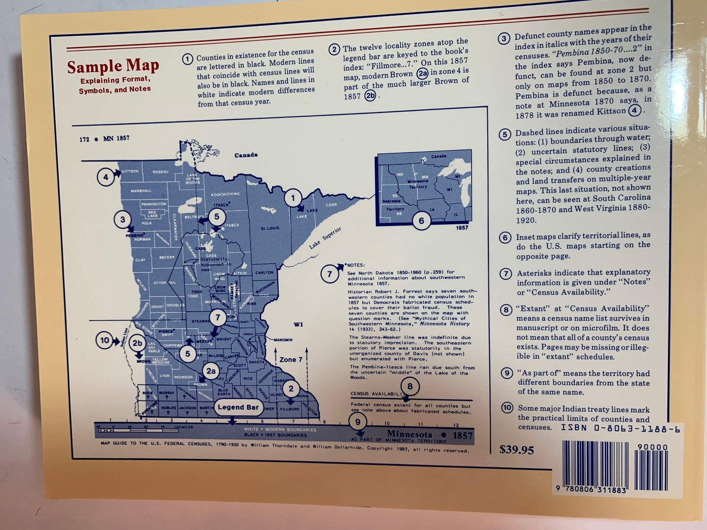 Map Guide to the U.S. Federal Censuses, 1790-1920 by Thornda