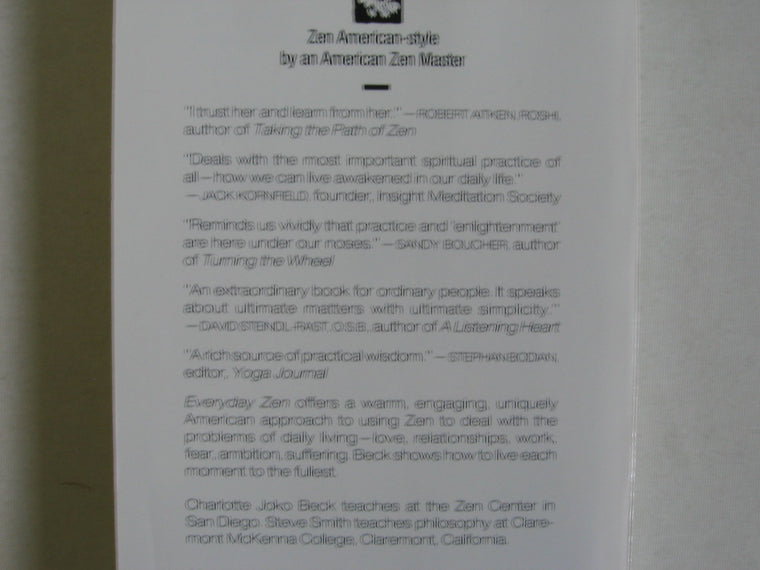 Everyday Zen: Love & Work — back cover