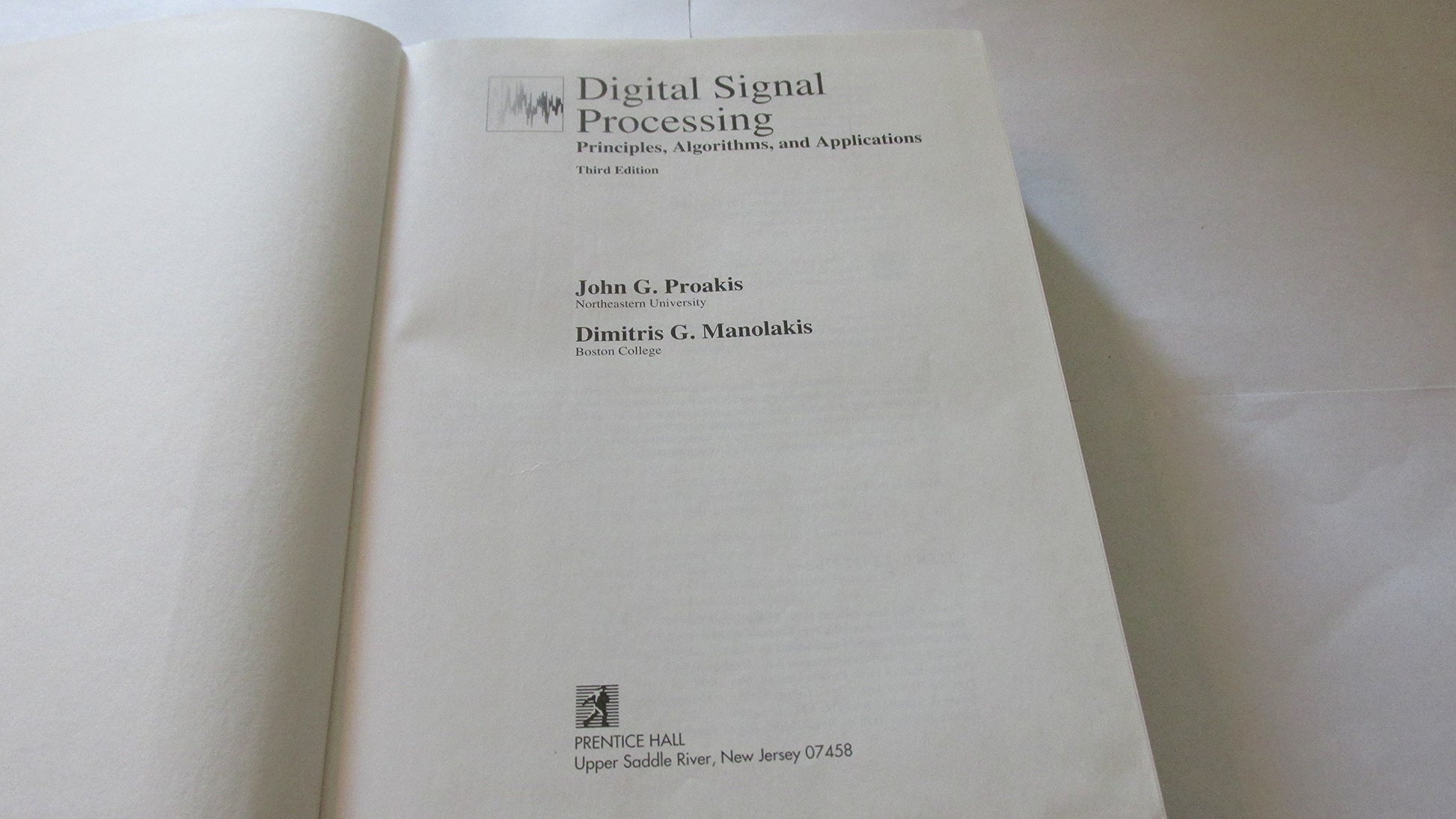 Digital Signal Processing: Principles, Algorithms and Applications (3rd Edition)