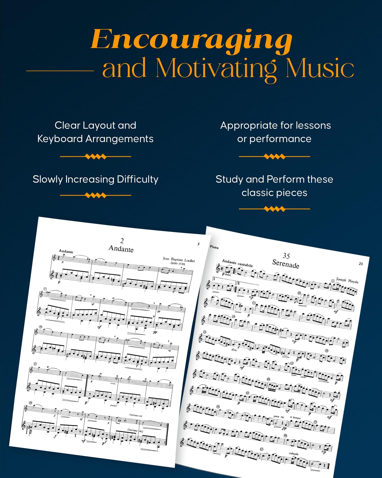 Forty Little Pieces in Progressive Order for Beginner Flute  Classical Sheet Music Flute and Piano Duets  Progressive Baroque and Classical Flute ... and Adults (Louis Moyse Flute Collection)