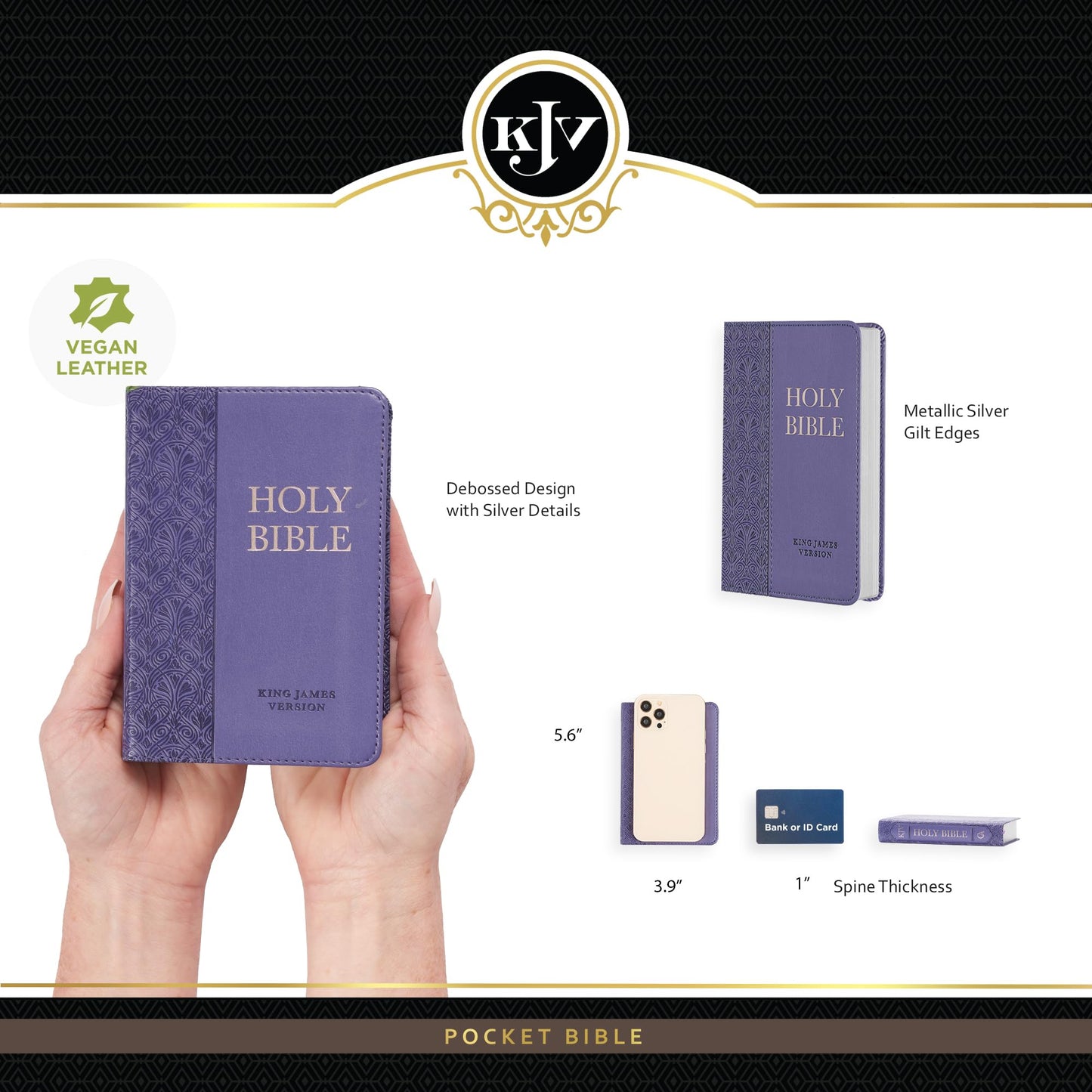 KJV Holy Bible, Mini Pocket Size, Faux Leather Red Letter Ed