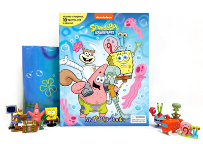 Nickelodeon Spongebob 25th Anniversary My Busy Books - Storybook, 10 figurines, playmat