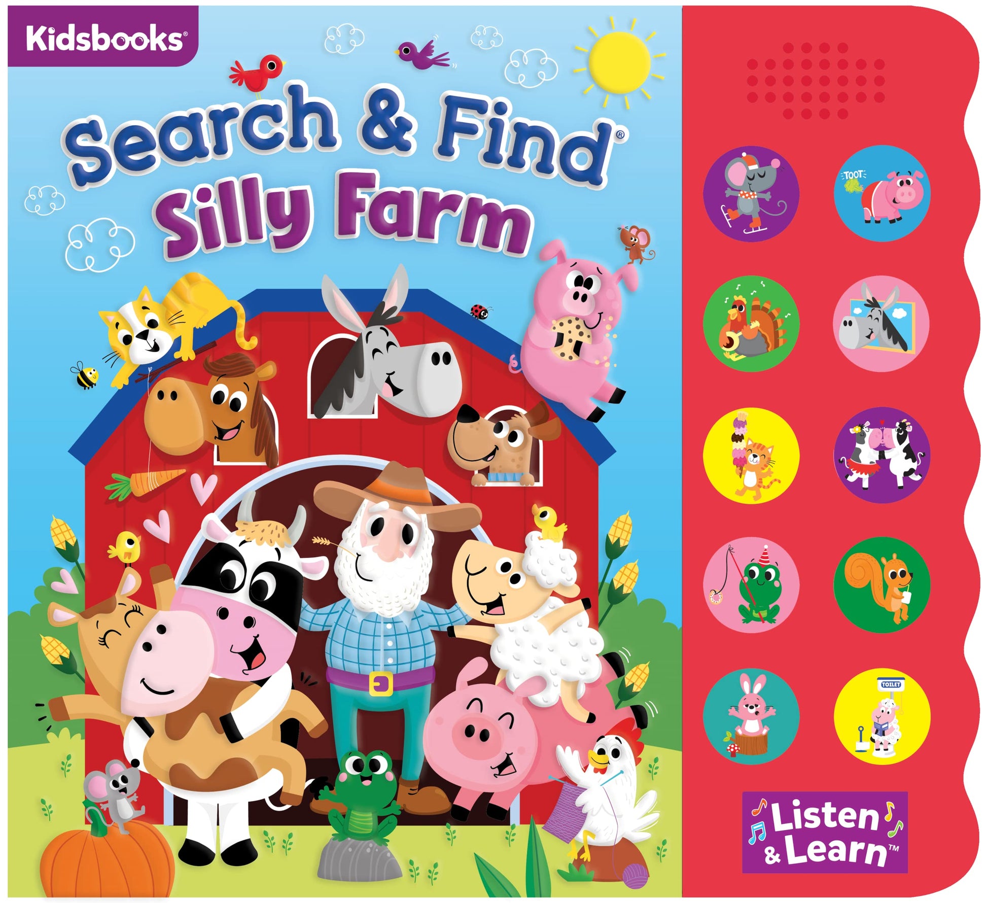 Search and Find Silly Farm - 10 Button Sound Board Book for Toddlers and Children - Educate Engage and Identify Farm Animals and Their Noises with Interactive Activity Kids Book (Search & Find)