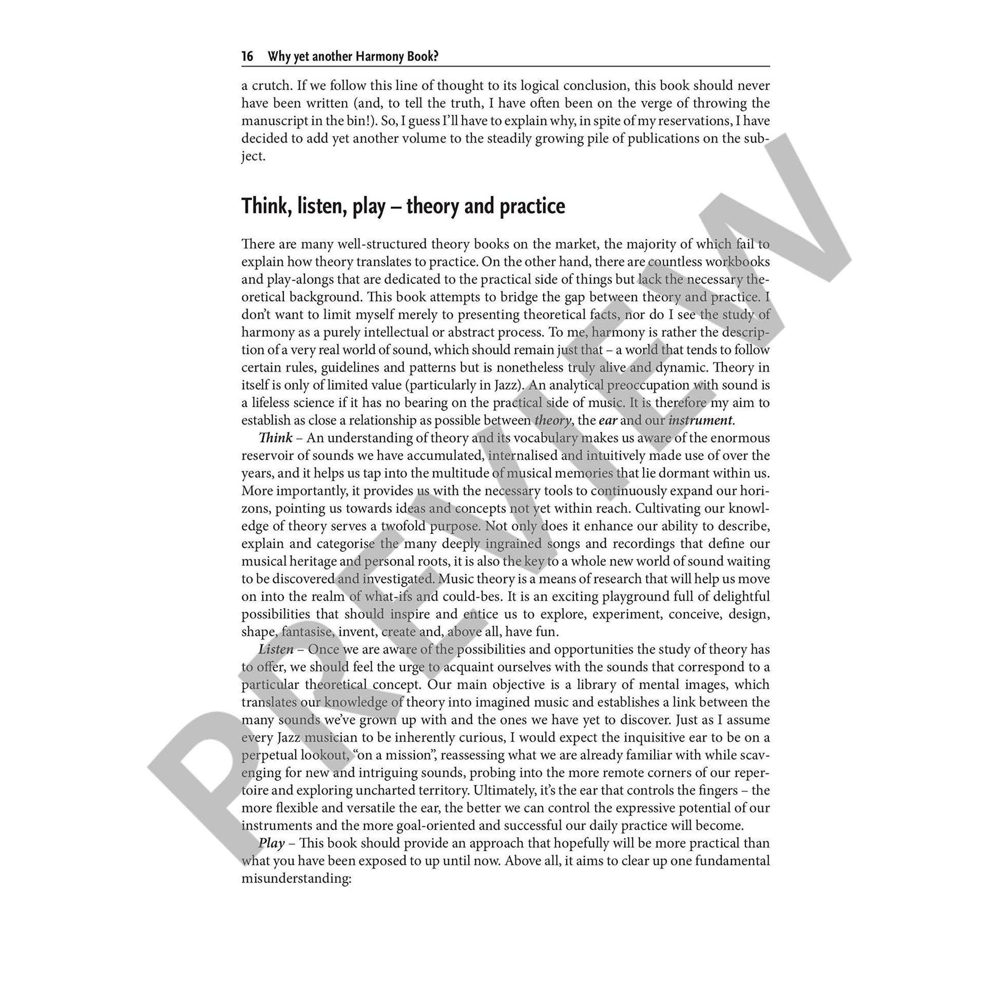 Jazz Harmony: Think - Listen - Play: A Practical Approach