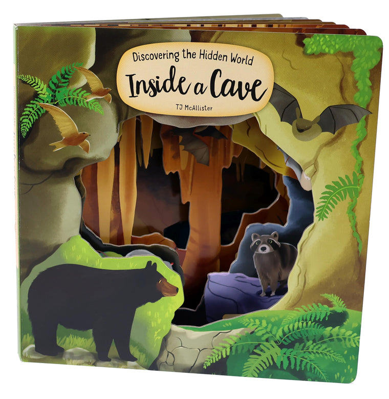Discovering the Hidden World Inside a Cave (Happy Fox Books) Board Book for Kids Ages 3-6 about Caves and Cave-Dwelling Animals, with Peekaboo Cut-Outs, Fun Facts, and Vocabulary Words (Peek Inside)