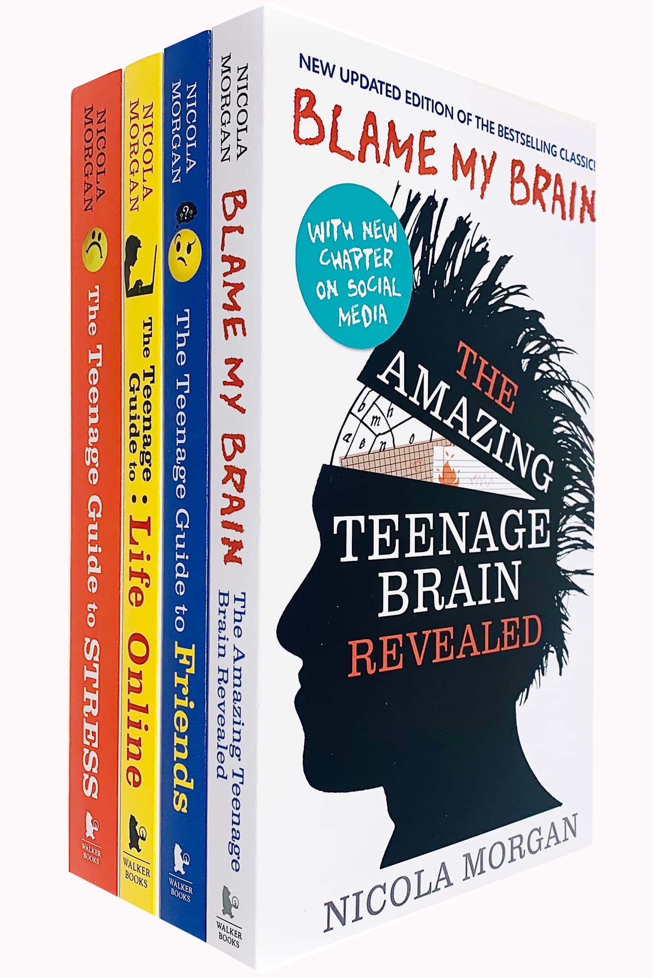 Nicola Morgans Teenage Guide 4 Books Collection Set - Guide to Friends, Guide to Stress, Blame My Brain, Guide to Life Online