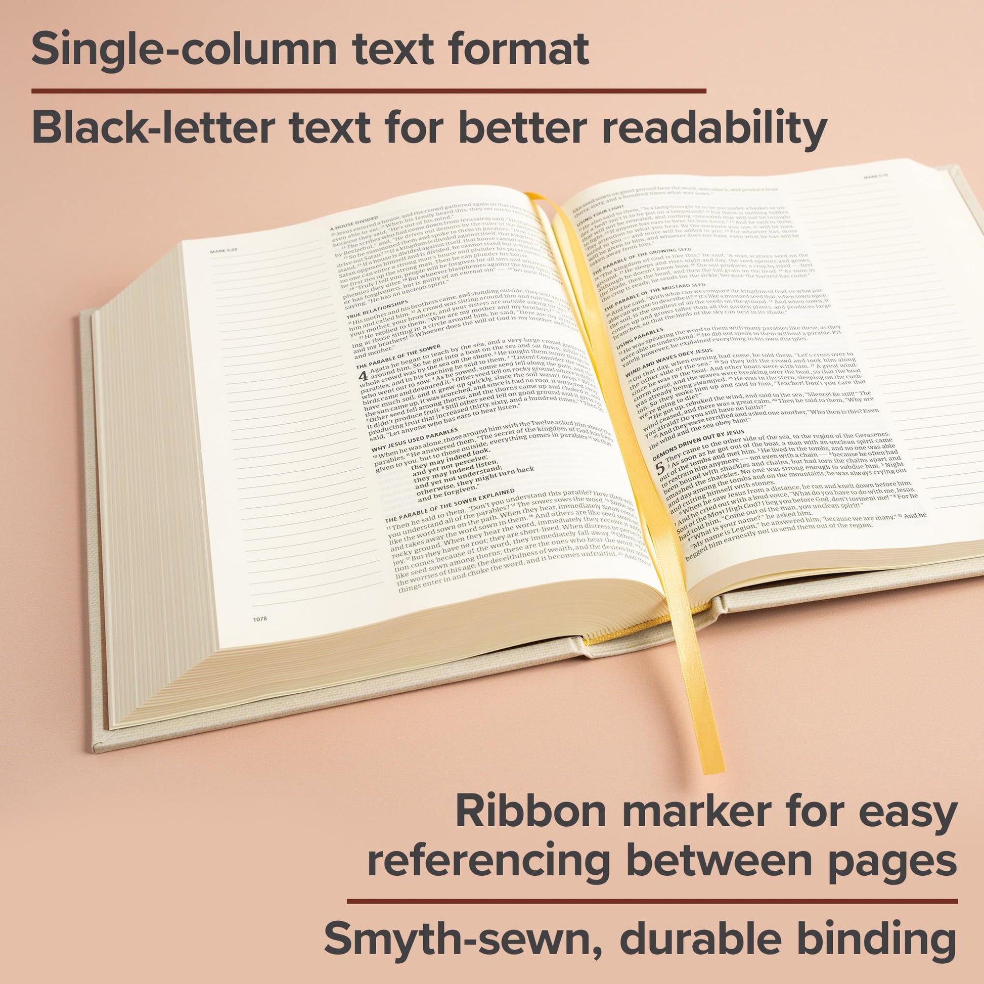 CSB Notetaking Bible, Floral Cloth Over Board, Black Letter, Wide Margins, Journaling Space, Single-Column, Reading Plan, Easy-to-Read Bible Serif Type