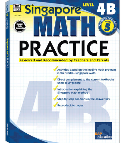 Singapore Math - Level 4B Math Practice Workbook for 5th Gra