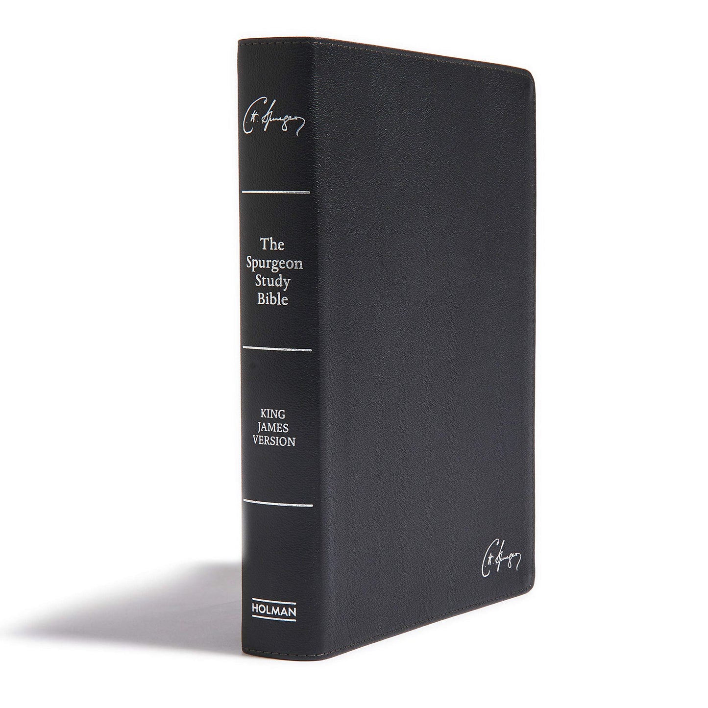 KJV Spurgeon Study Bible, Black Genuine Leather, KJV Holy Bible, Black Letter, Pure Cambridge Text, Study Notes and Commentary, Quotes, Sermons Outlines, Easy-to-Read Bible MCM Type