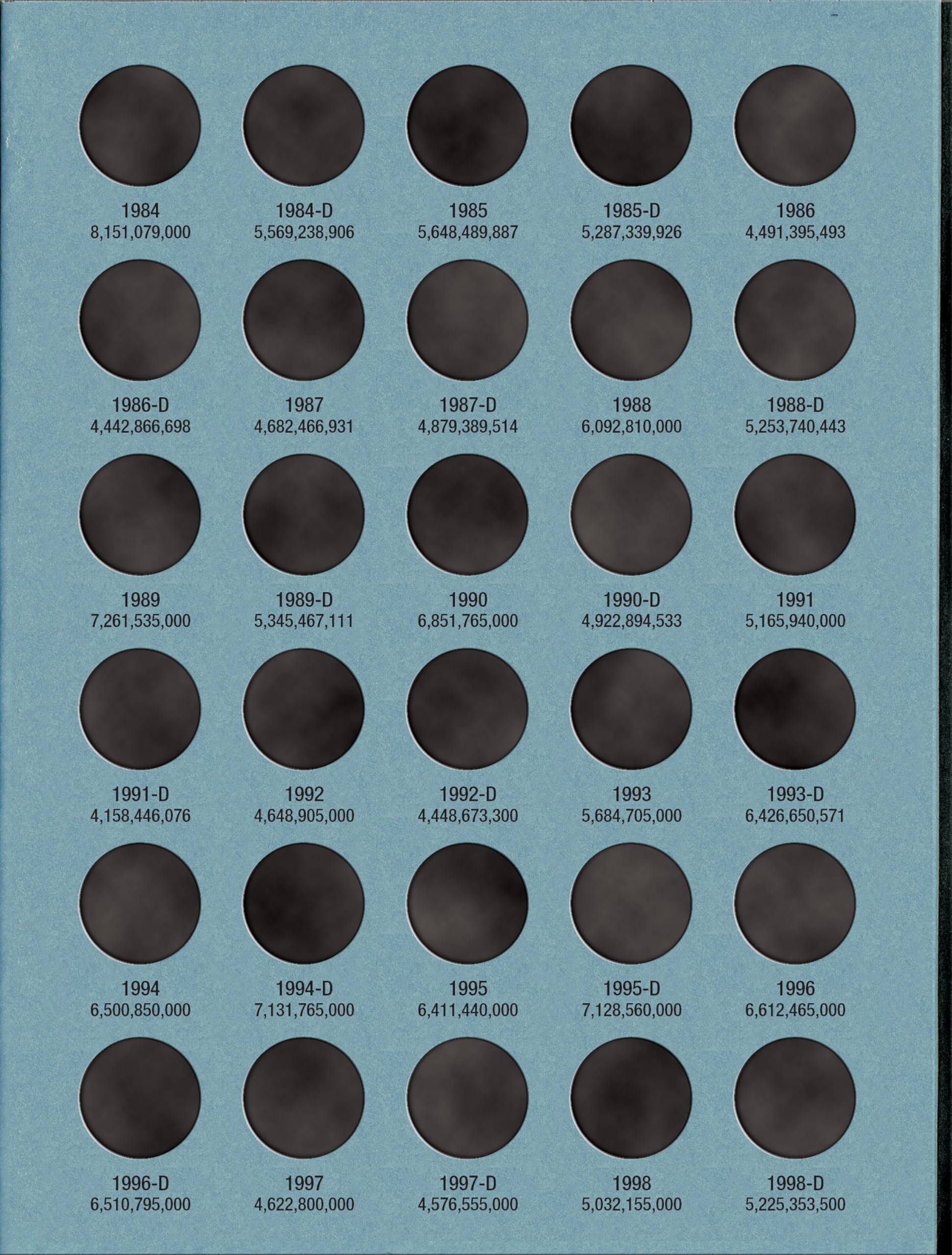 Official Whitman Coin Folder - Lincoln Memorial Cents Collection #1: 1959-1998