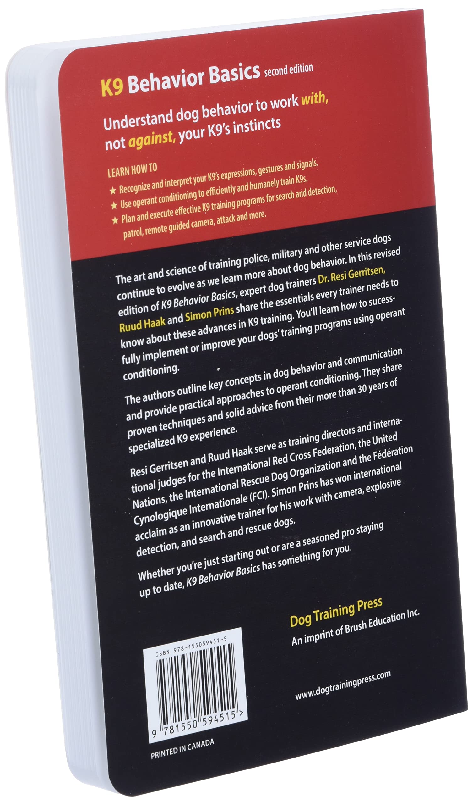 K9 Behavior Basics: A Manual for Proven Success in Operational Service Dog Training (K9 Professional Training Series)