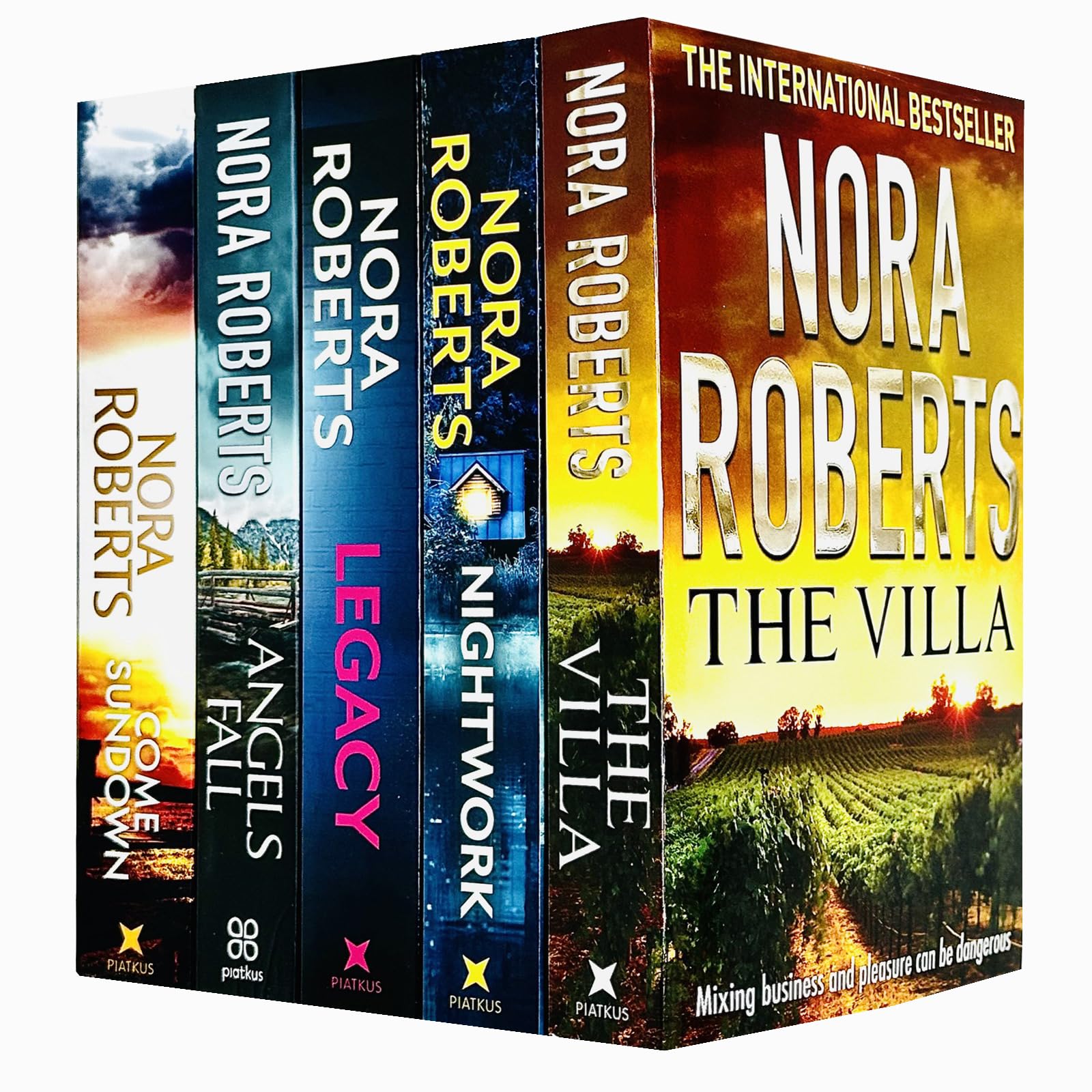 Nora Roberts 5 Books Collection Set (The Villa, Nightwork, Legacy, Angels Fall & Come Sundown)